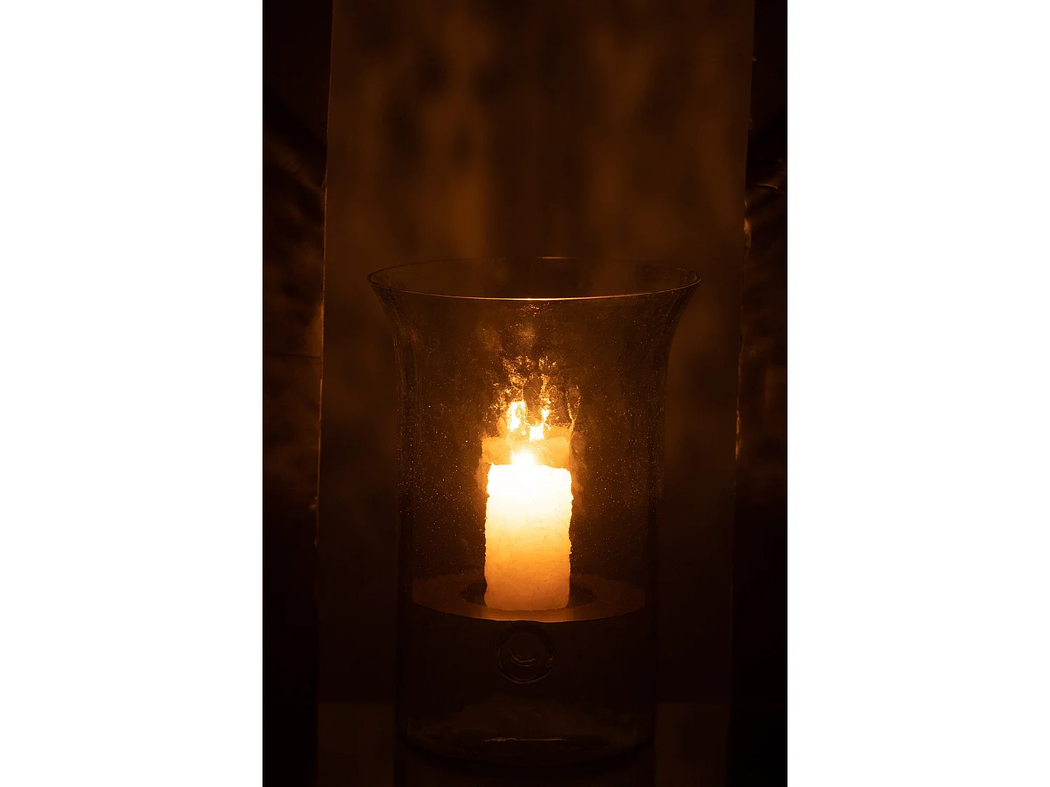 Bougeoir en Verre "Flou" 26cm Transparent