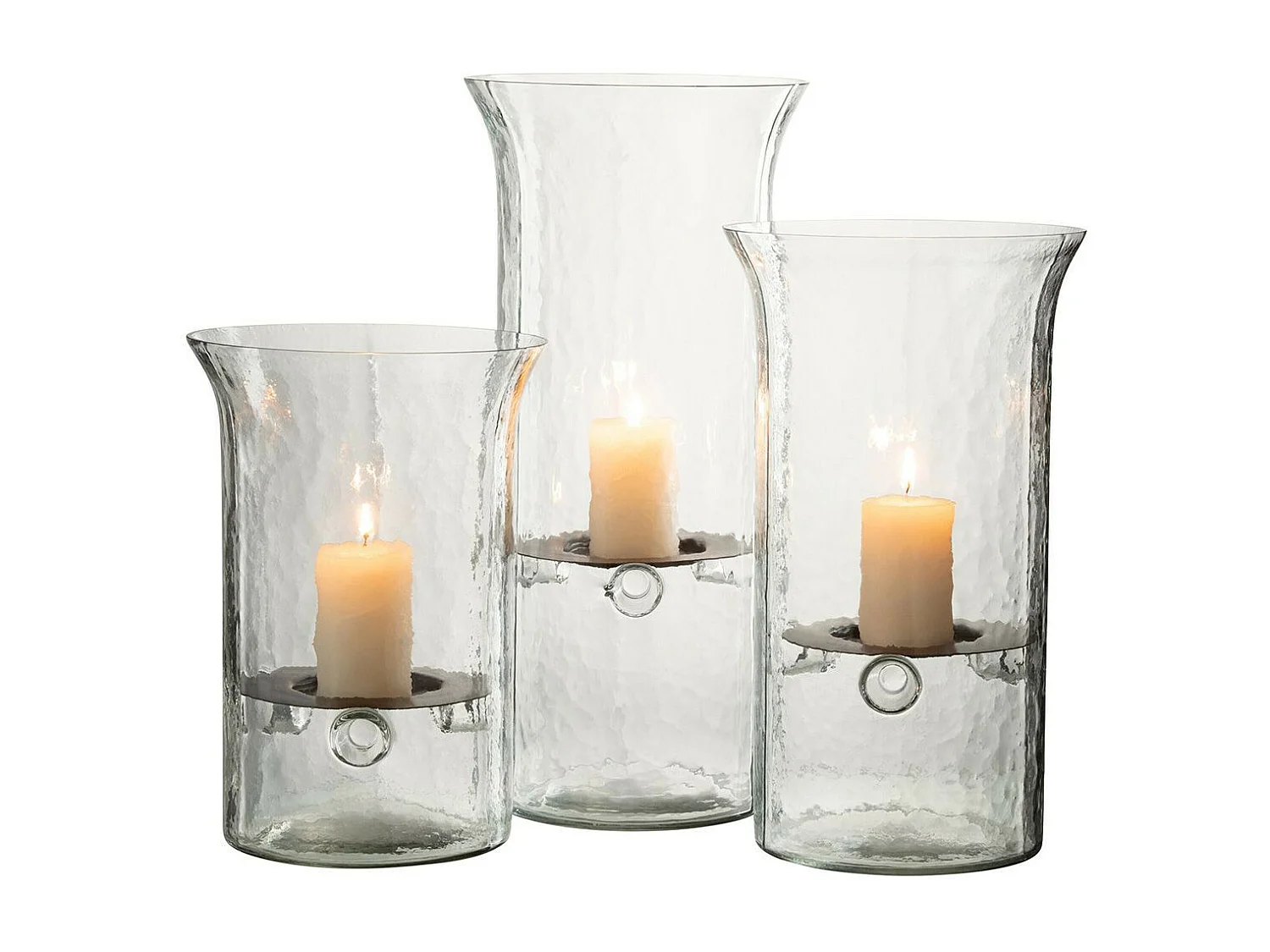 Bougeoir en Verre "Flou" 26cm Transparent