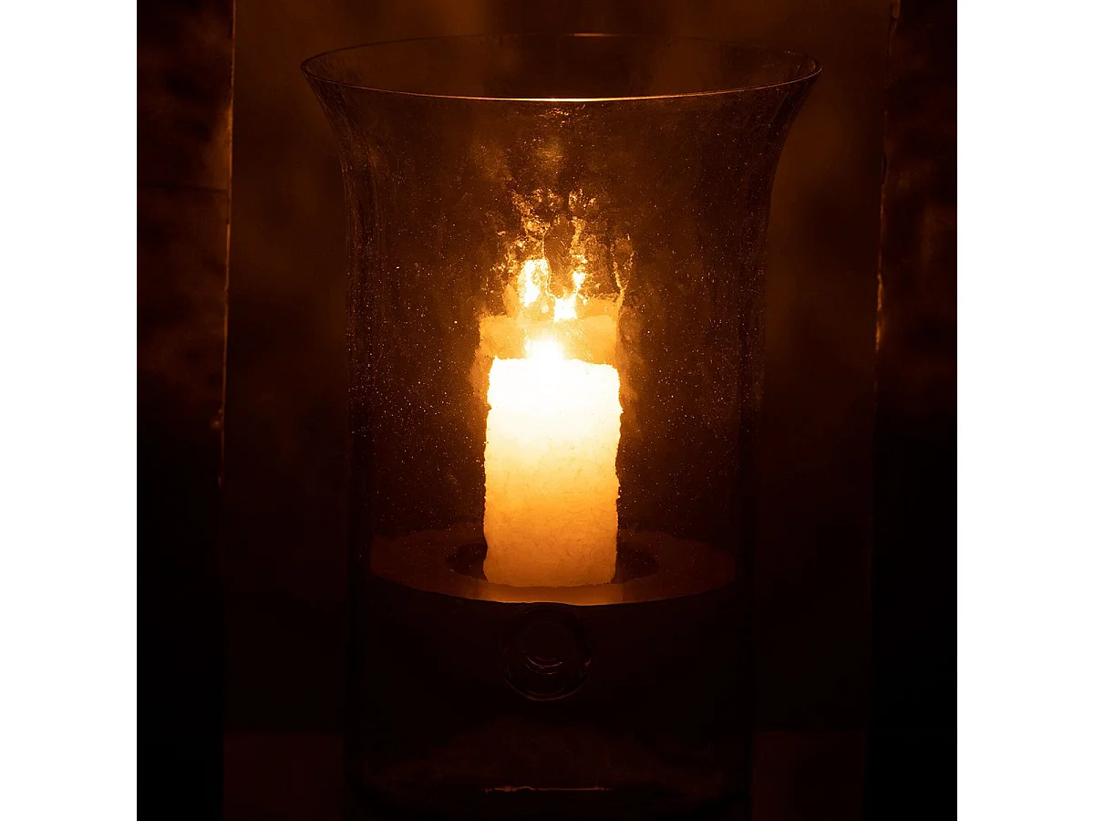 Bougeoir en Verre "Flou" 26cm Transparent