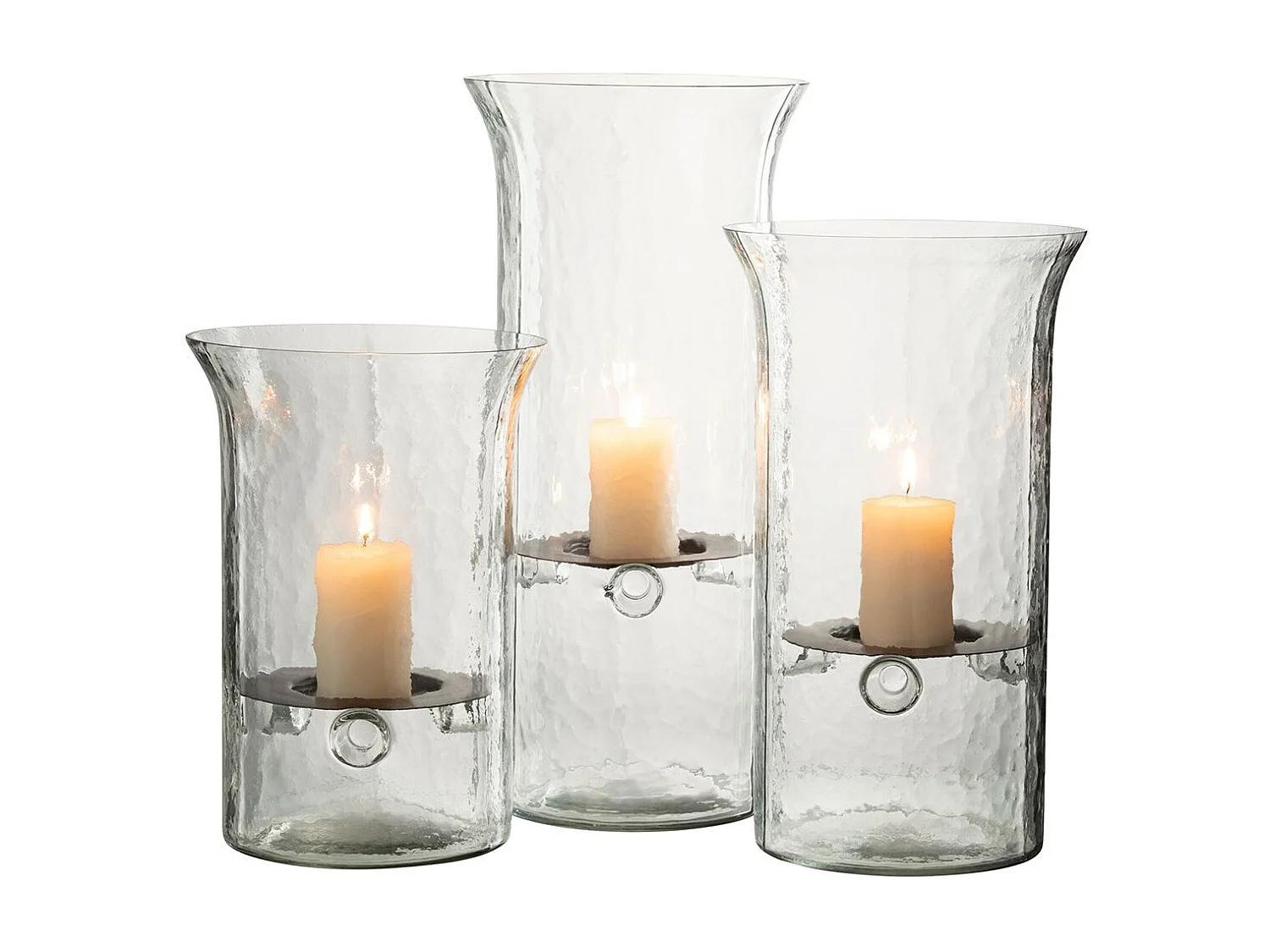 Bougeoir en Verre "Flou" 26cm Transparent