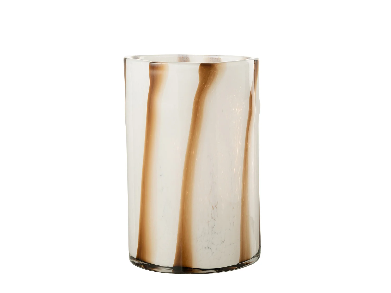 Photophore Design en Verre "Safaria" 20cm Blanc