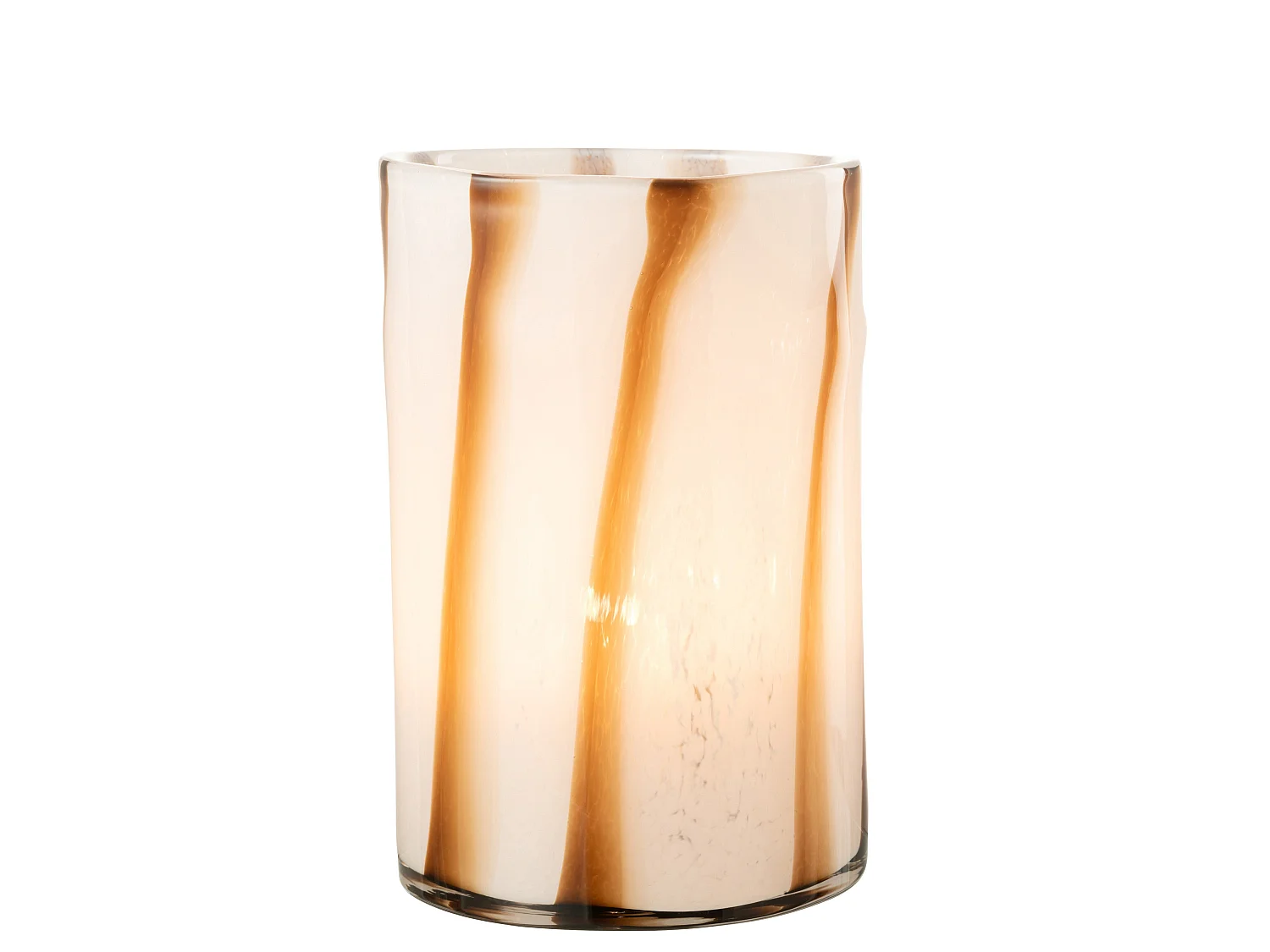 Photophore Design en Verre "Safaria" 20cm Blanc