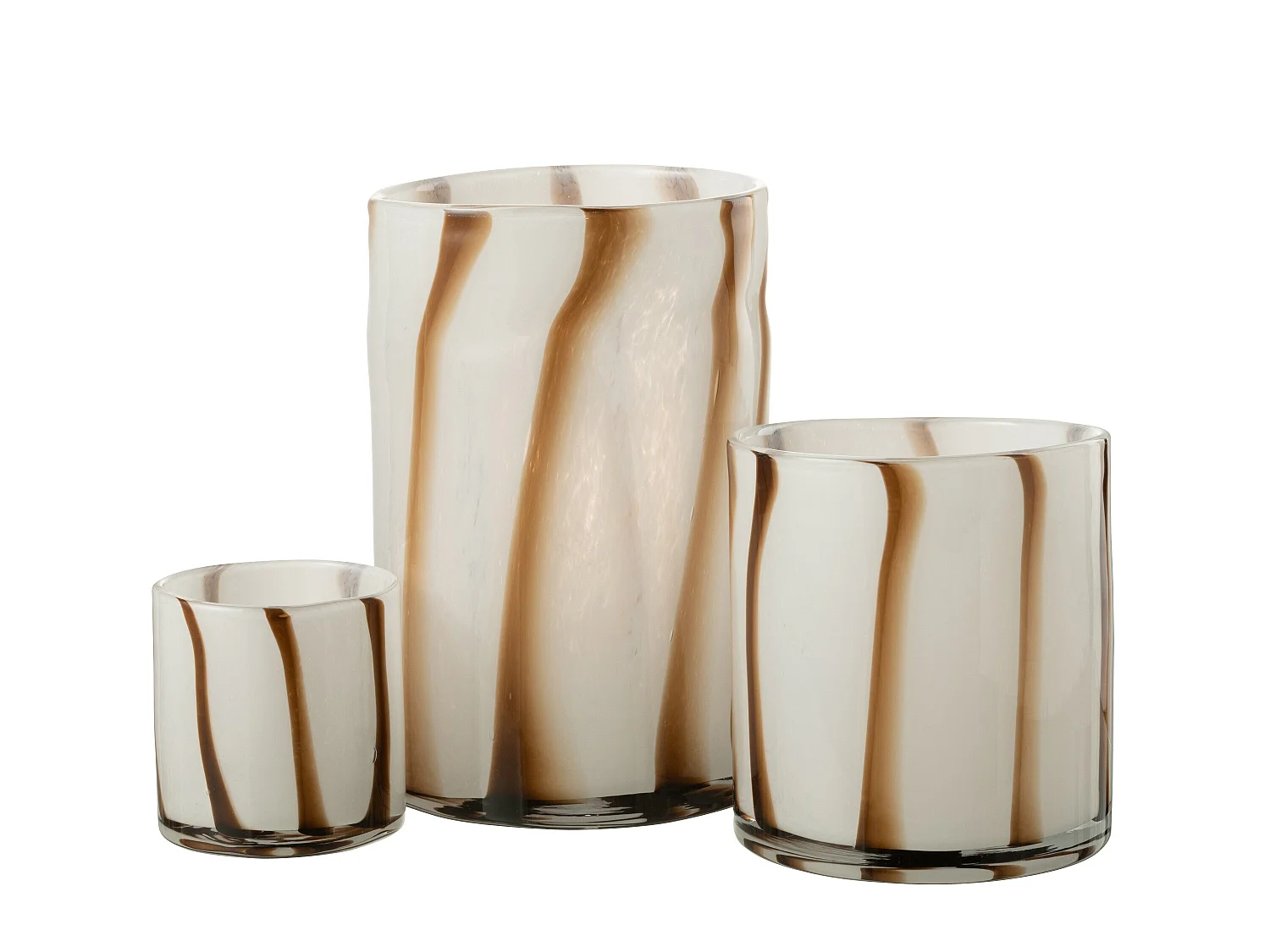 Photophore Design en Verre "Safaria" 20cm Blanc