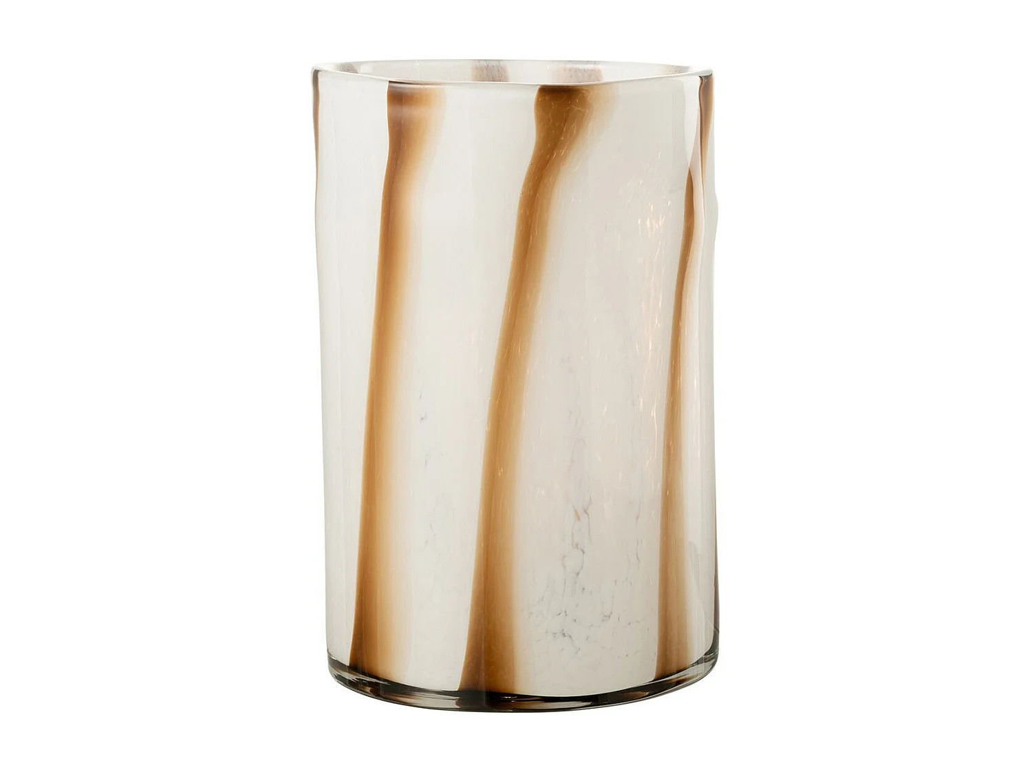 Photophore Design en Verre "Safaria" 20cm Blanc