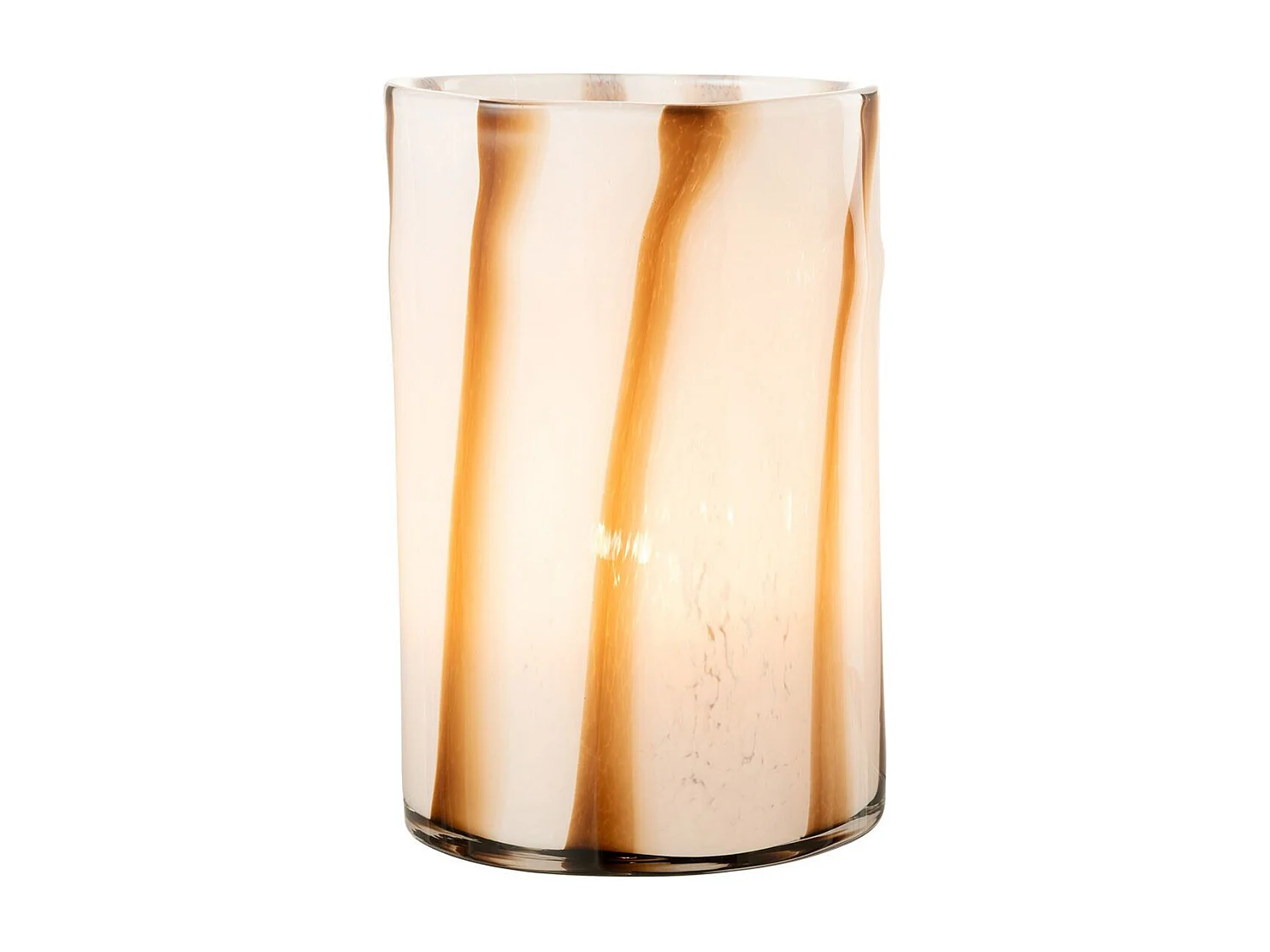 Photophore Design en Verre "Safaria" 20cm Blanc