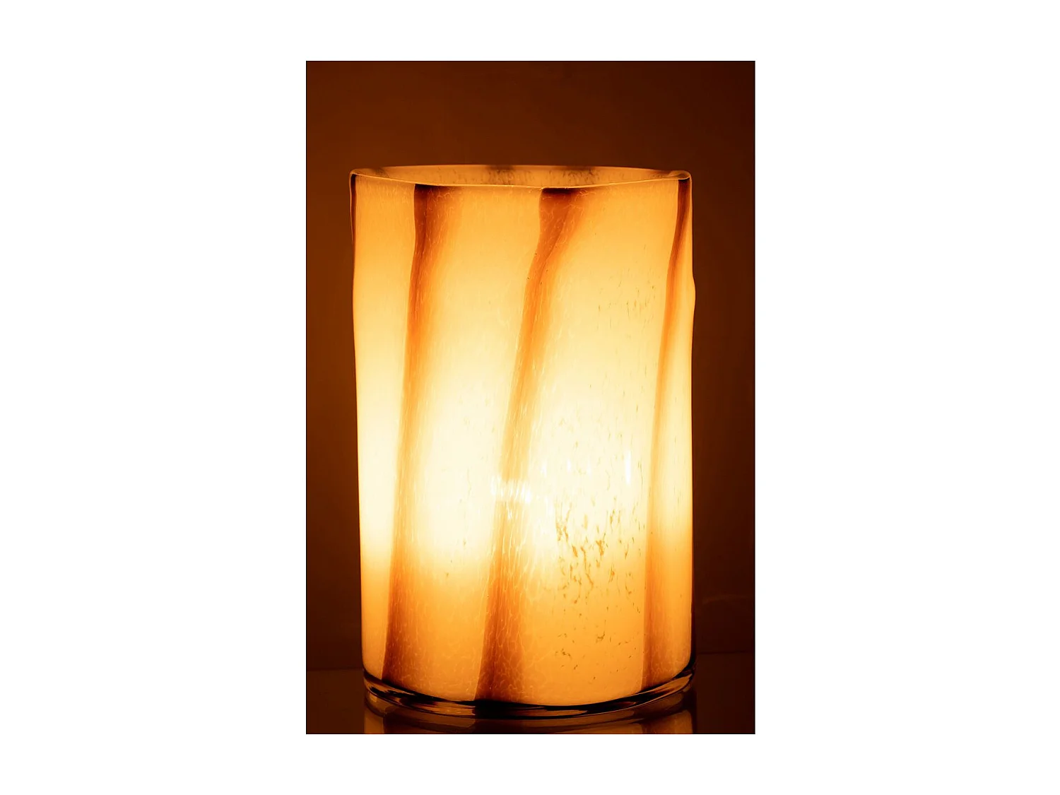 Photophore Design en Verre "Safaria" 20cm Blanc