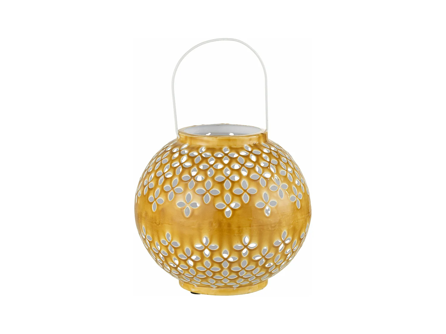 Lanterne Ronde Métal "Sévilla" 30cm Ocre