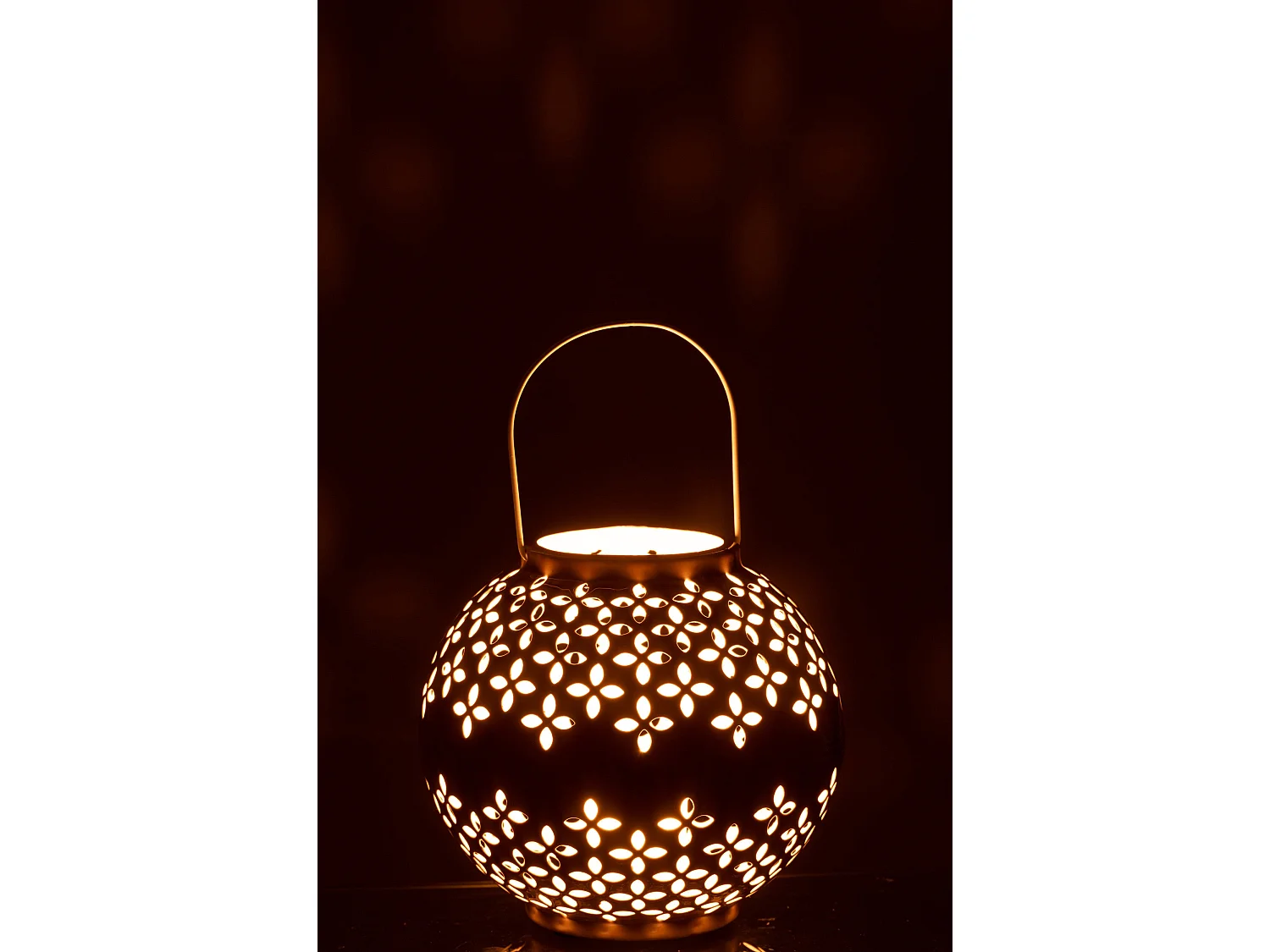 Lanterne Ronde Métal "Sévilla" 30cm Ocre