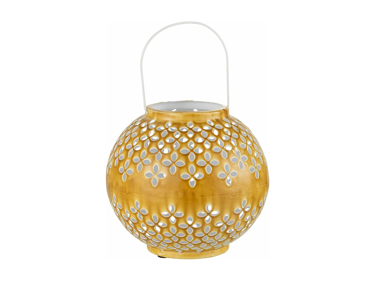 Lanterne Ronde Métal "Sévilla" 30cm Ocre