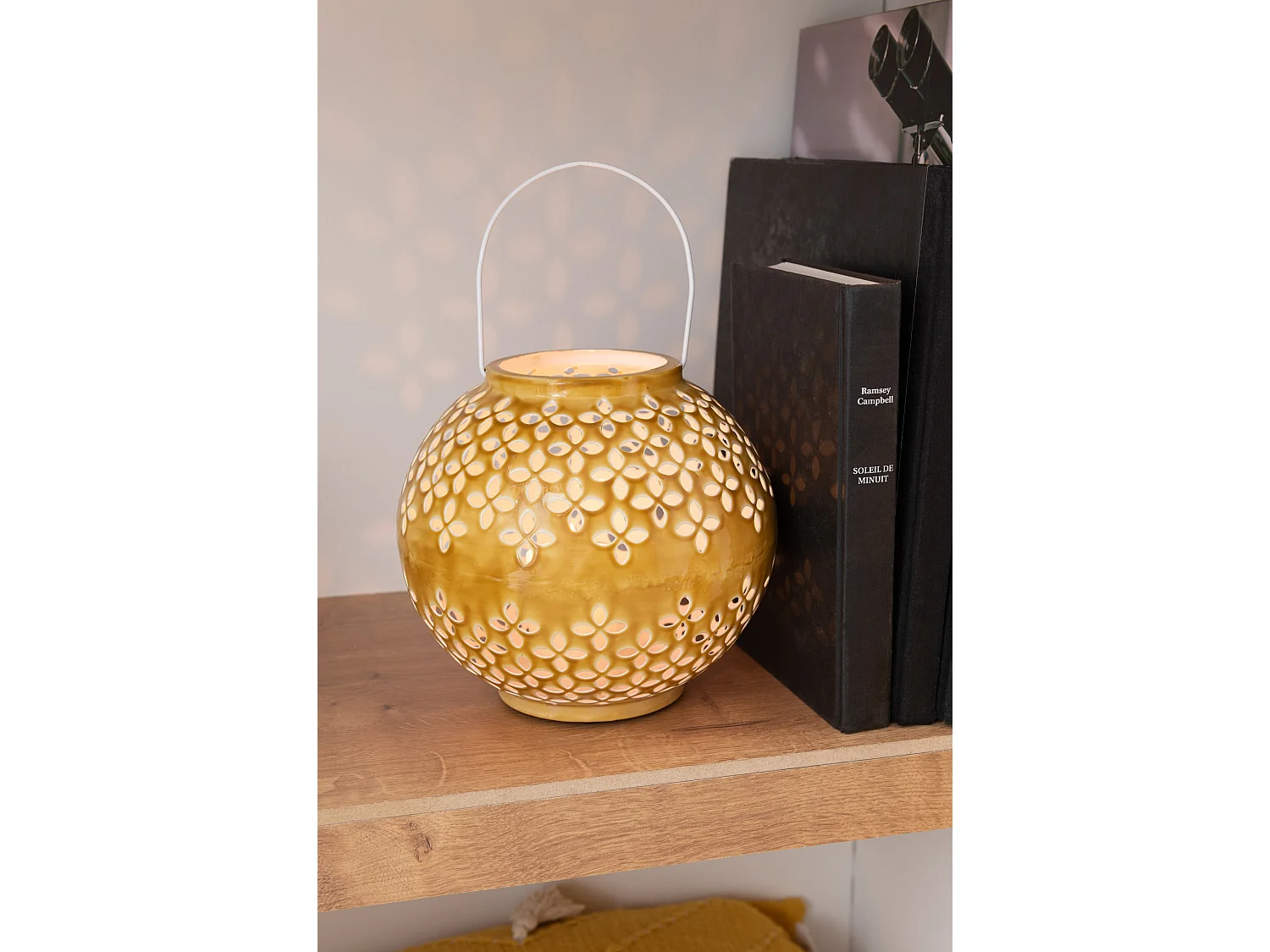 Lanterne Ronde Métal "Sévilla" 30cm Ocre