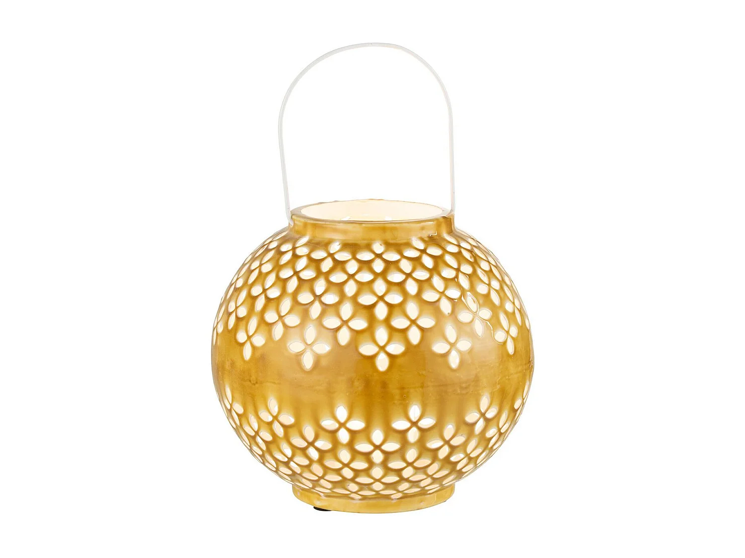 Lanterne Ronde Métal "Sévilla" 30cm Ocre