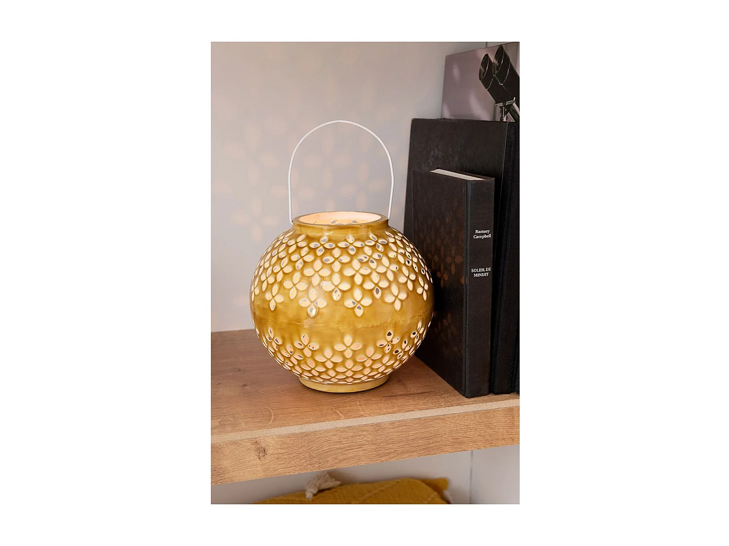 Lanterne Ronde Métal "Sévilla" 30cm Ocre