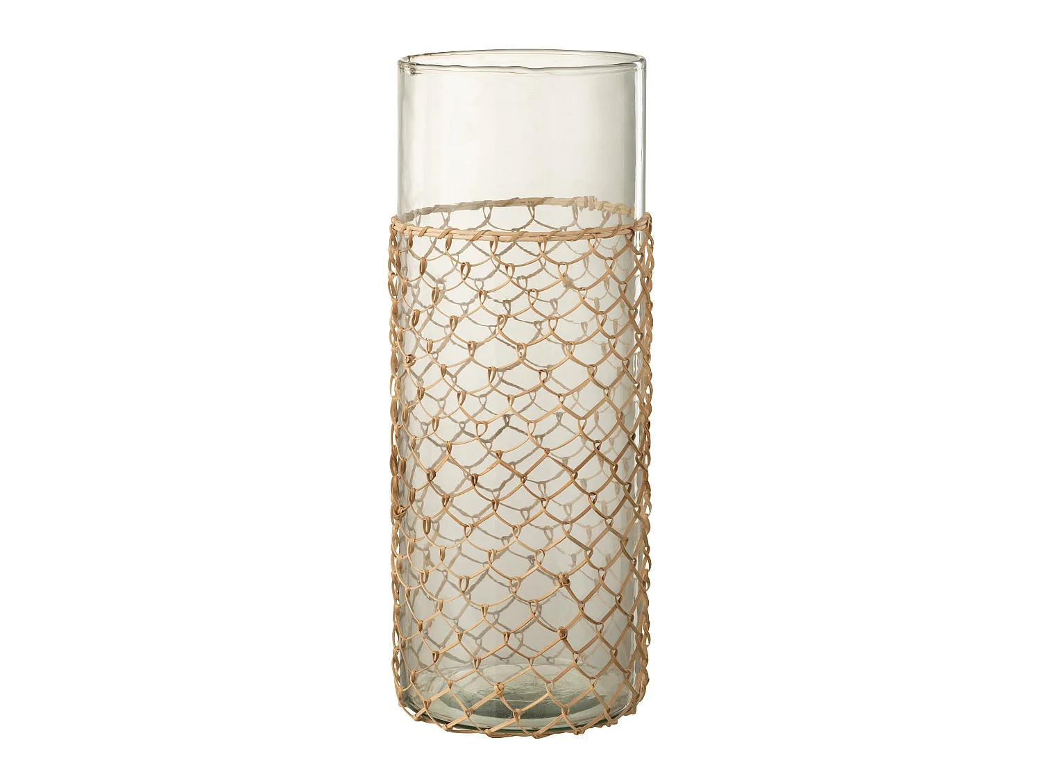 Vase Design "Tricot" 42cm Transparent & Naturel