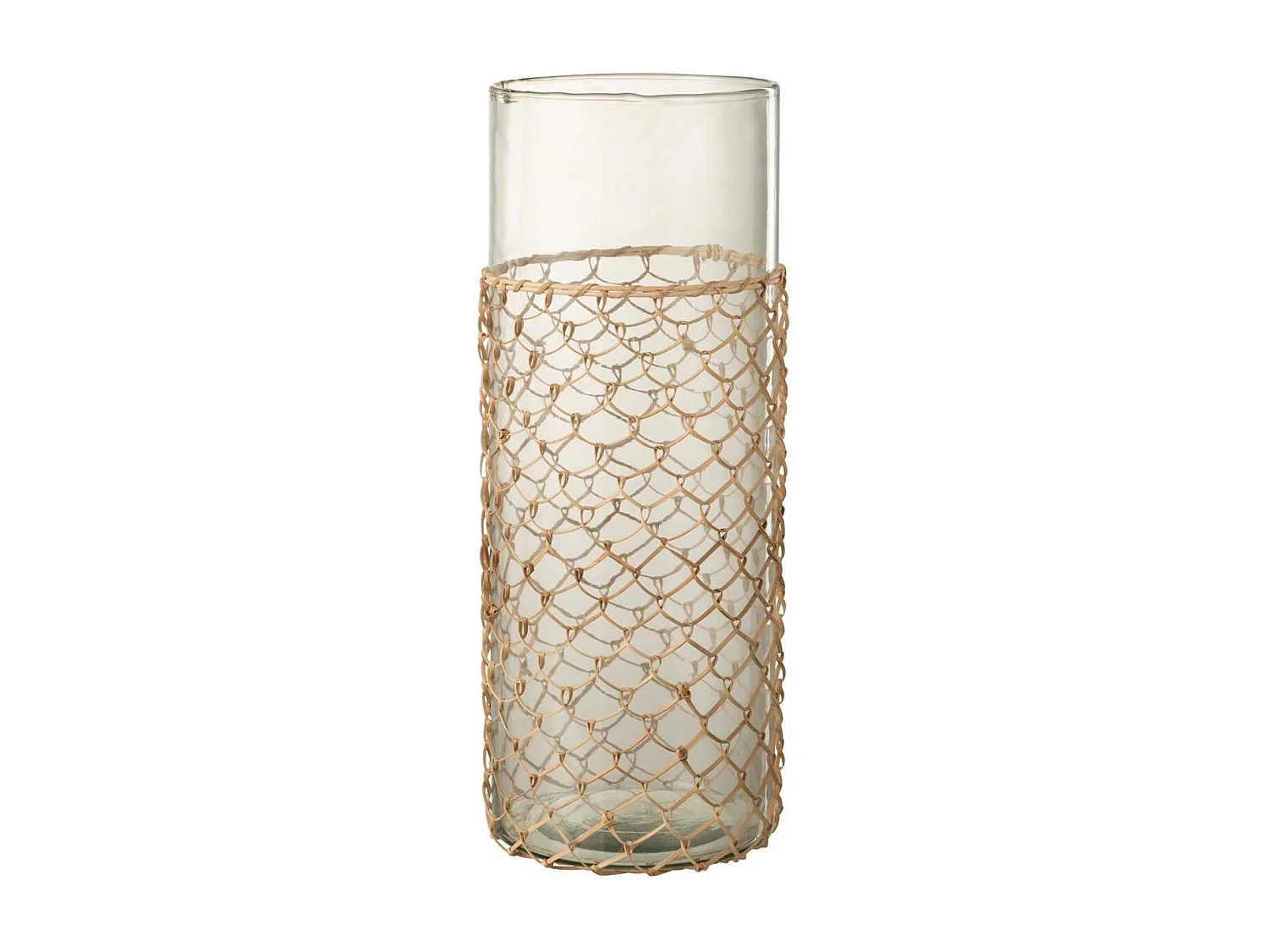 Vase Design "Tricot" 42cm Transparent & Naturel