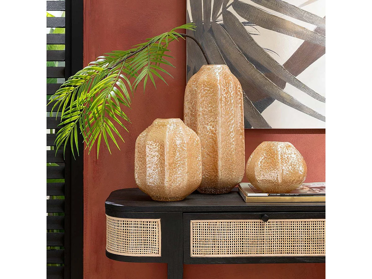 Vase Design en Verre "Corail" 21cm Orange