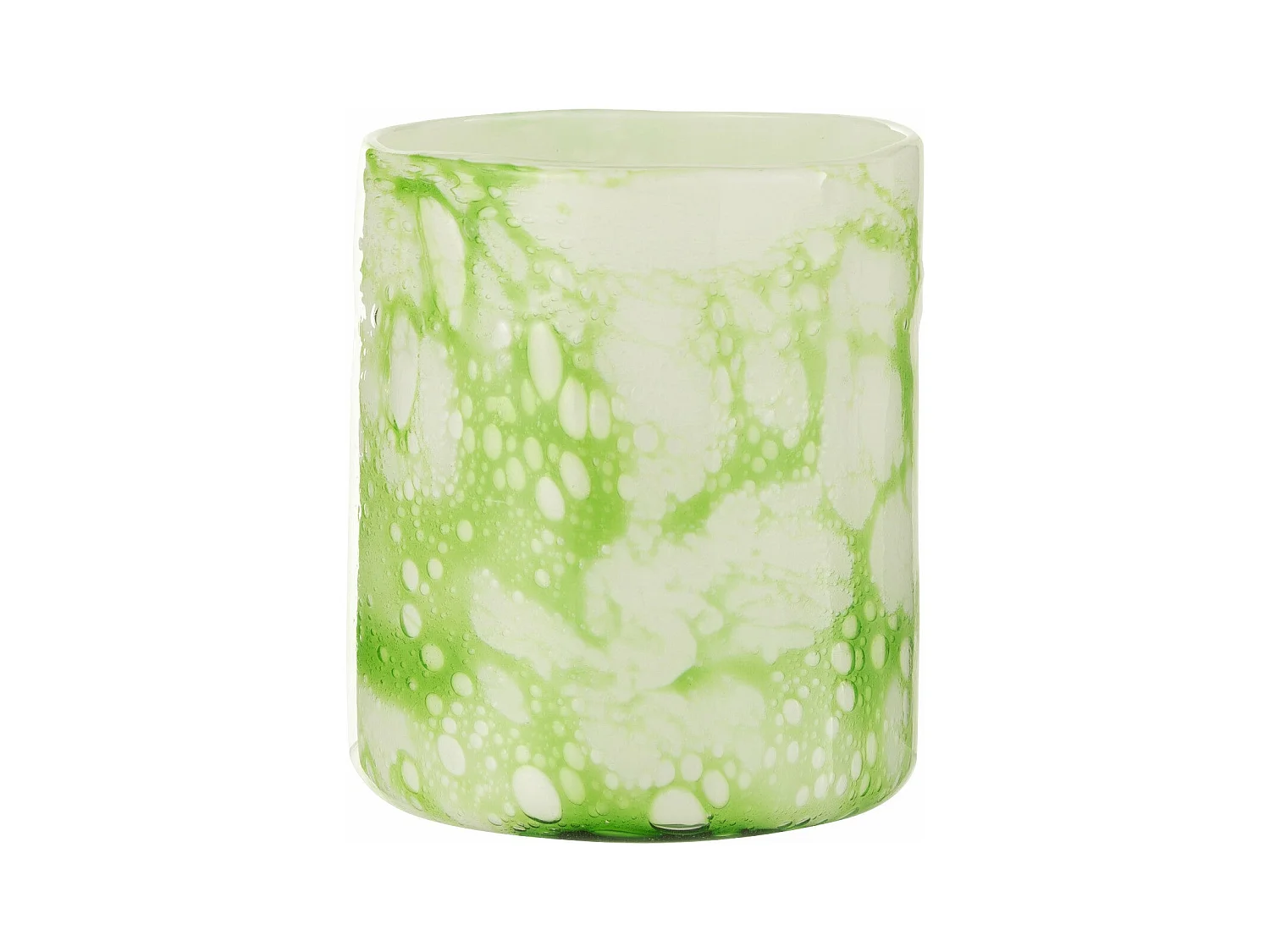 Photophore en Verre "Marbre" 18cm Vert