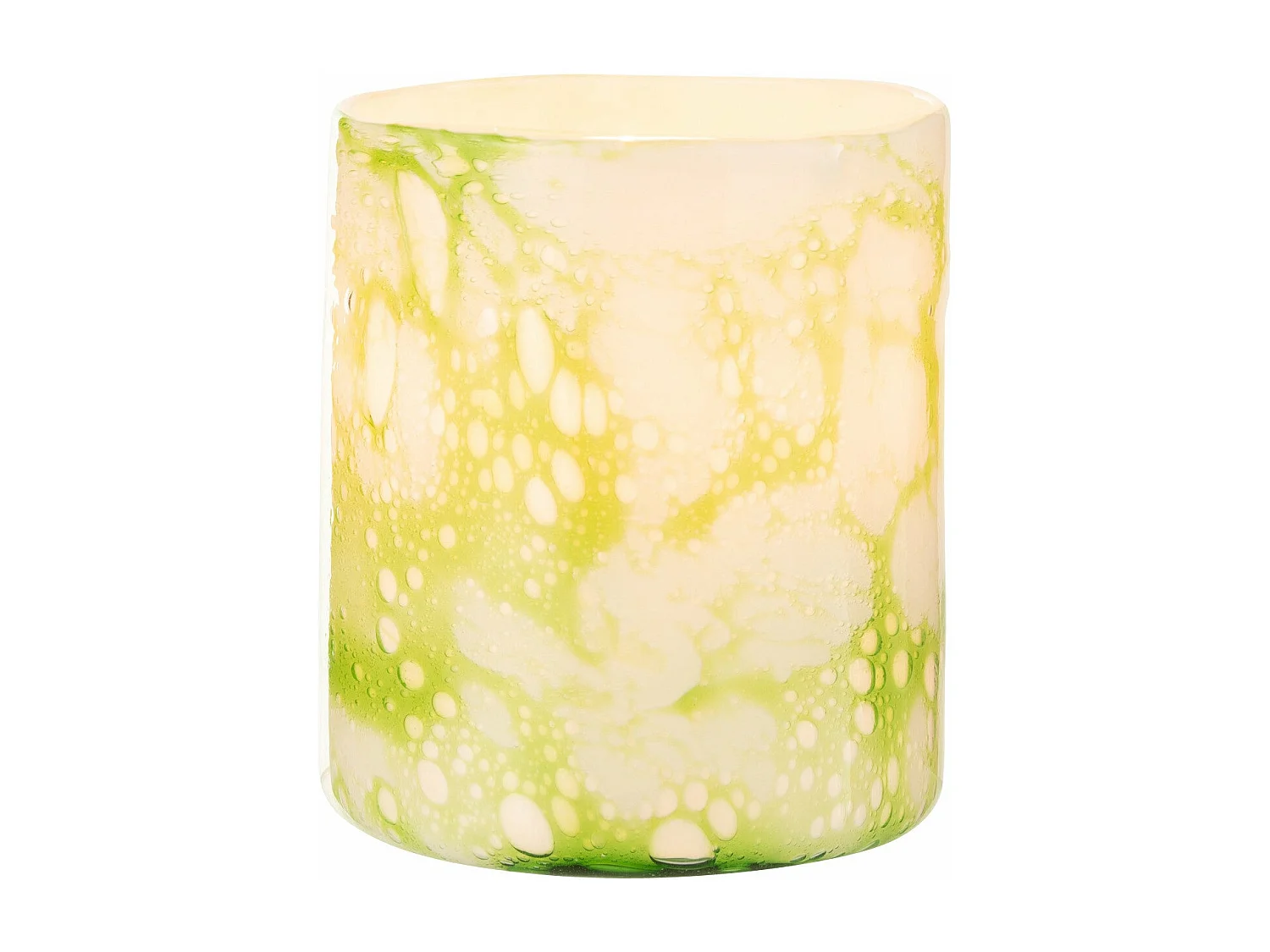 Photophore en Verre "Marbre" 18cm Vert