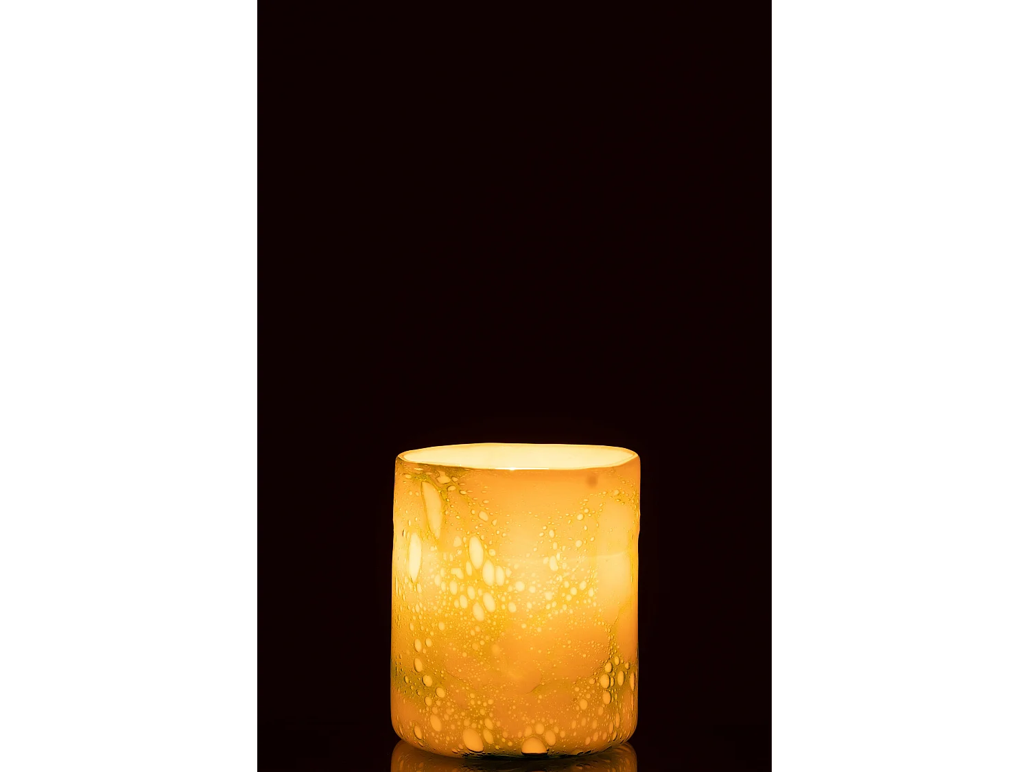 Photophore en Verre "Marbre" 18cm Vert