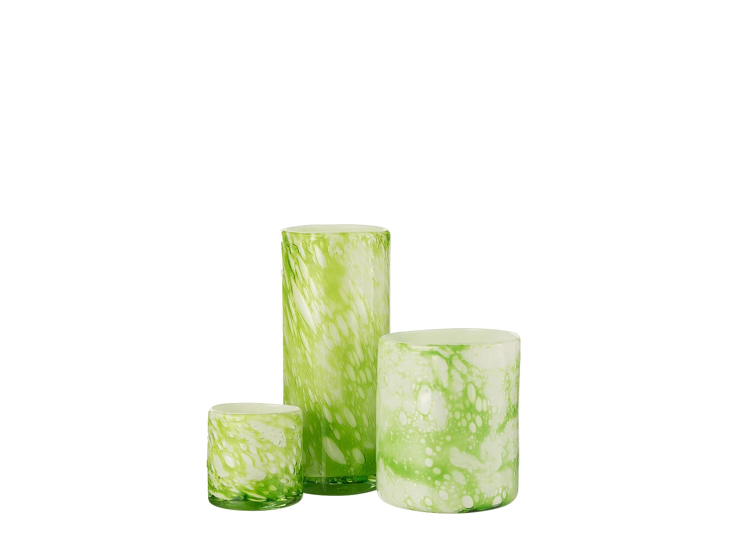 Photophore en Verre "Marbre" 27cm Vert