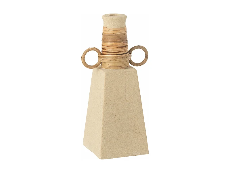 Vase Déco Anneaux Ronds "Céline" 29cm Beige
