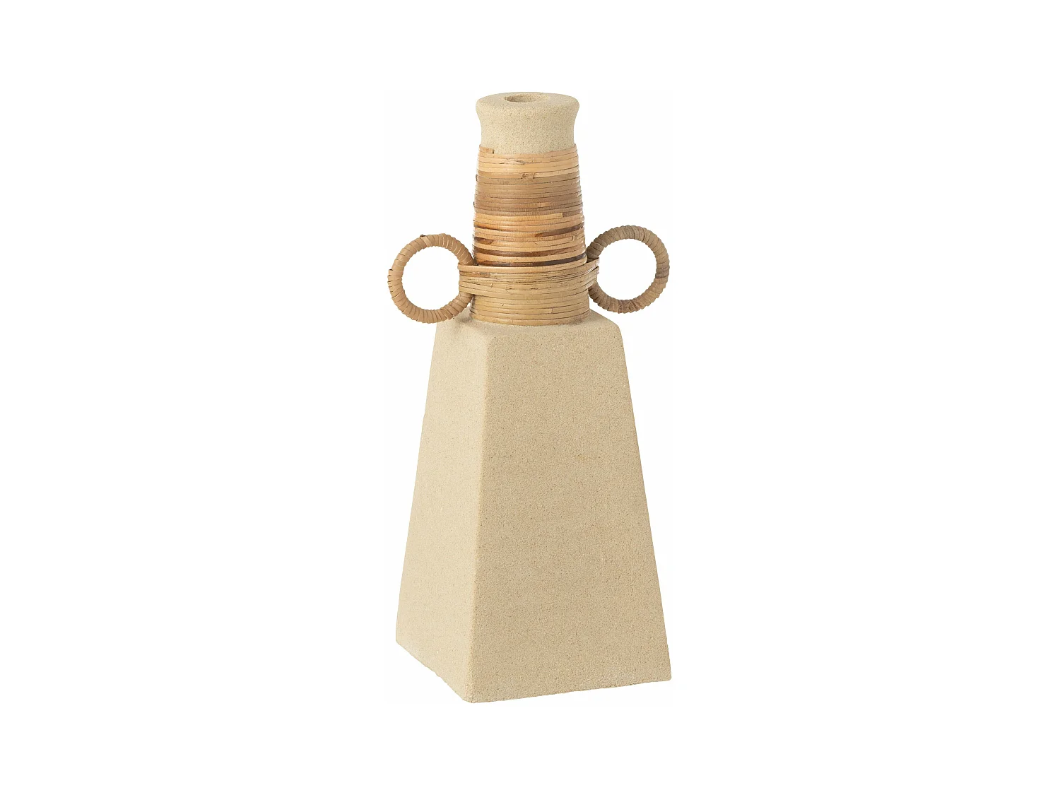 Vase Déco Anneaux Ronds "Céline" 29cm Beige