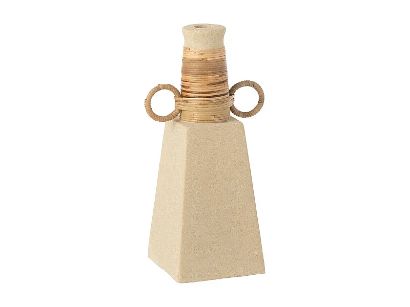 Vase Déco Anneaux Ronds "Céline" 29cm Beige
