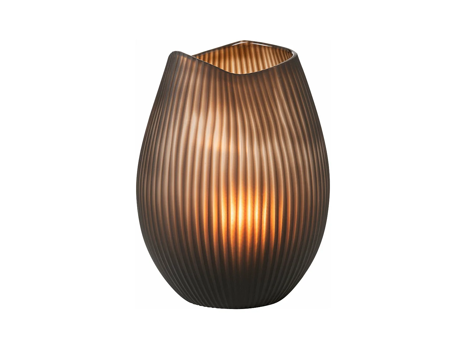 Vase Design Ligne "Octave" 31cm Marron
