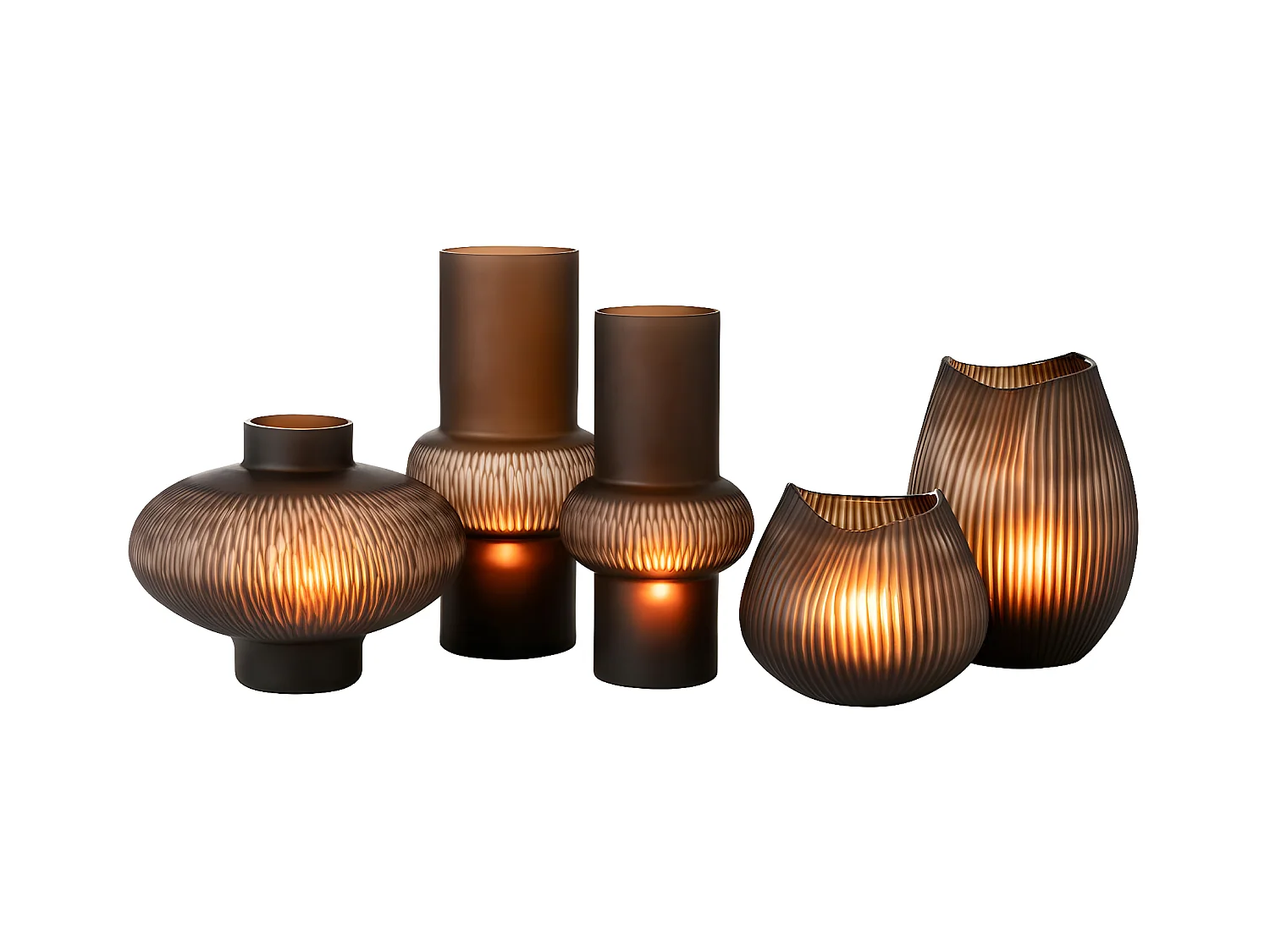 Vase Design Ligne "Octave" 31cm Marron