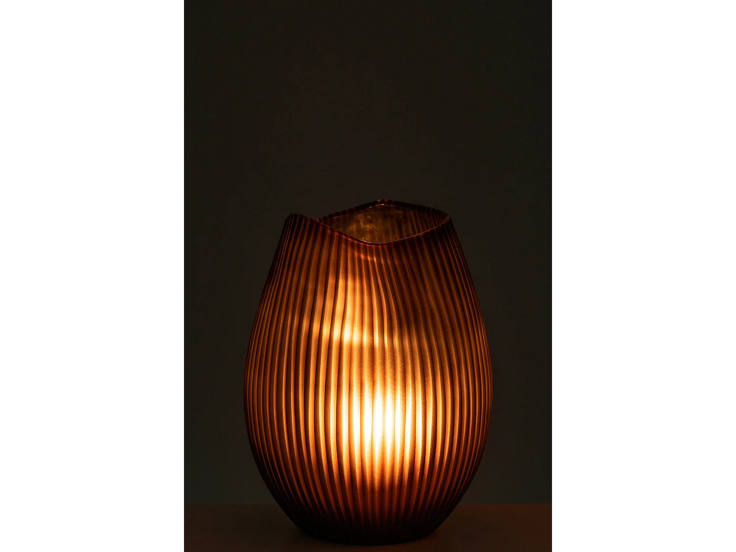 Vase Design Ligne "Octave" 31cm Marron