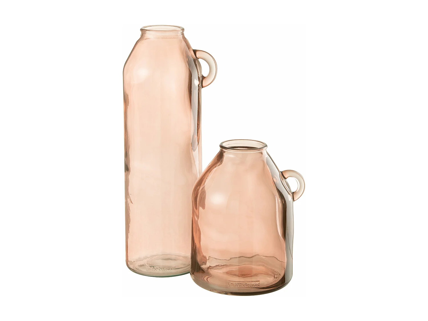 Vase Anse en Verre "Bouteille" 45cm Rose