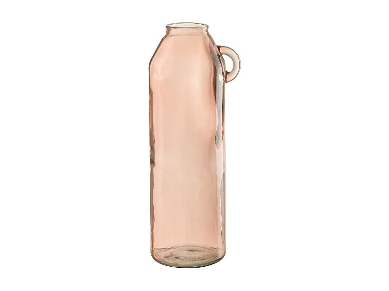 Vase Anse en Verre "Bouteille" 45cm Rose