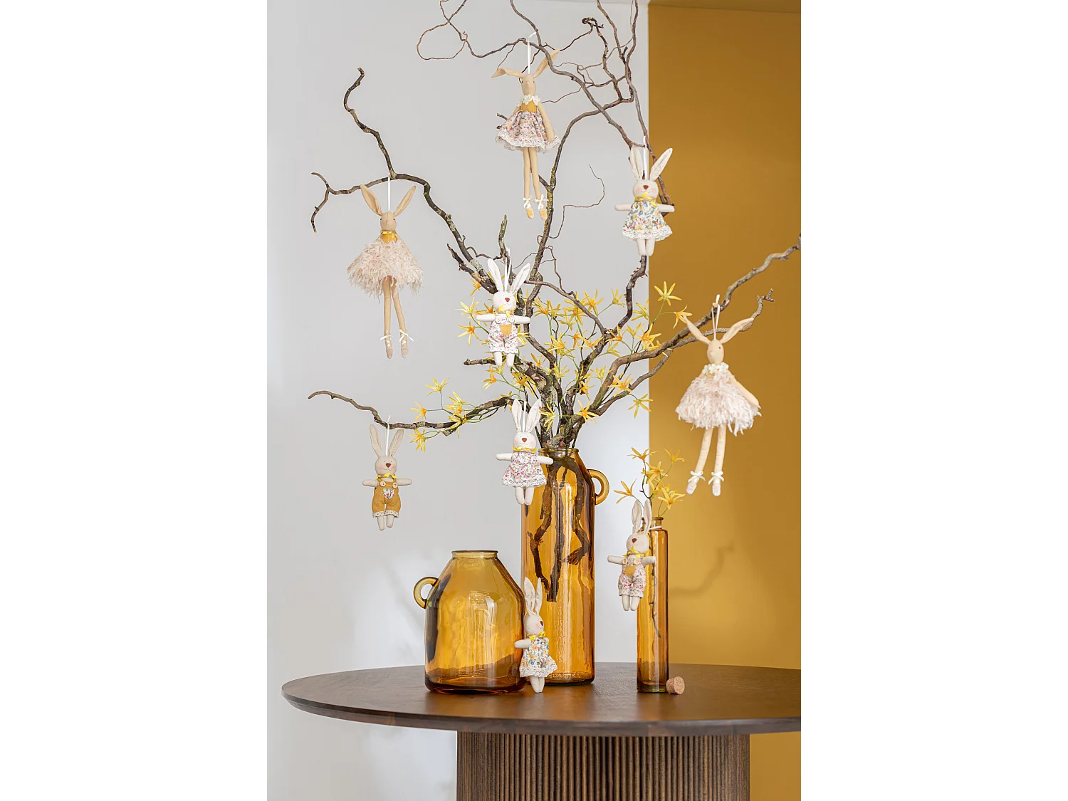 Vase Anse en Verre "Bouteille" 75cm Ocre