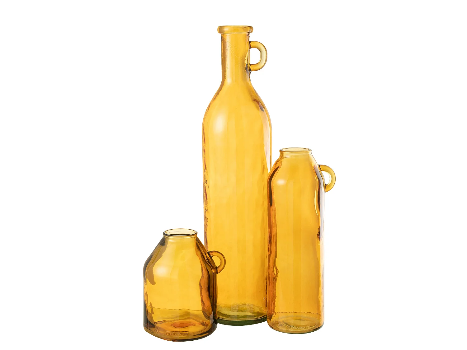 Vase Anse en Verre "Bouteille" 75cm Ocre