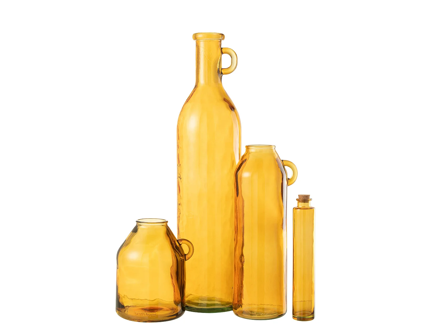 Vase Anse en Verre "Bouteille" 75cm Ocre