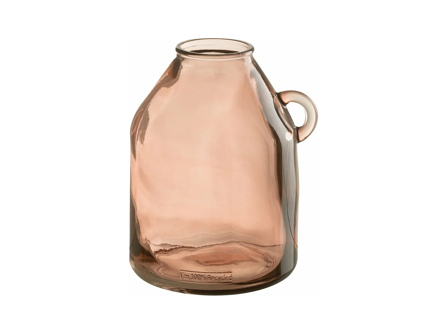 Vase Anse en Verre "Bouteille" 25cm Rose