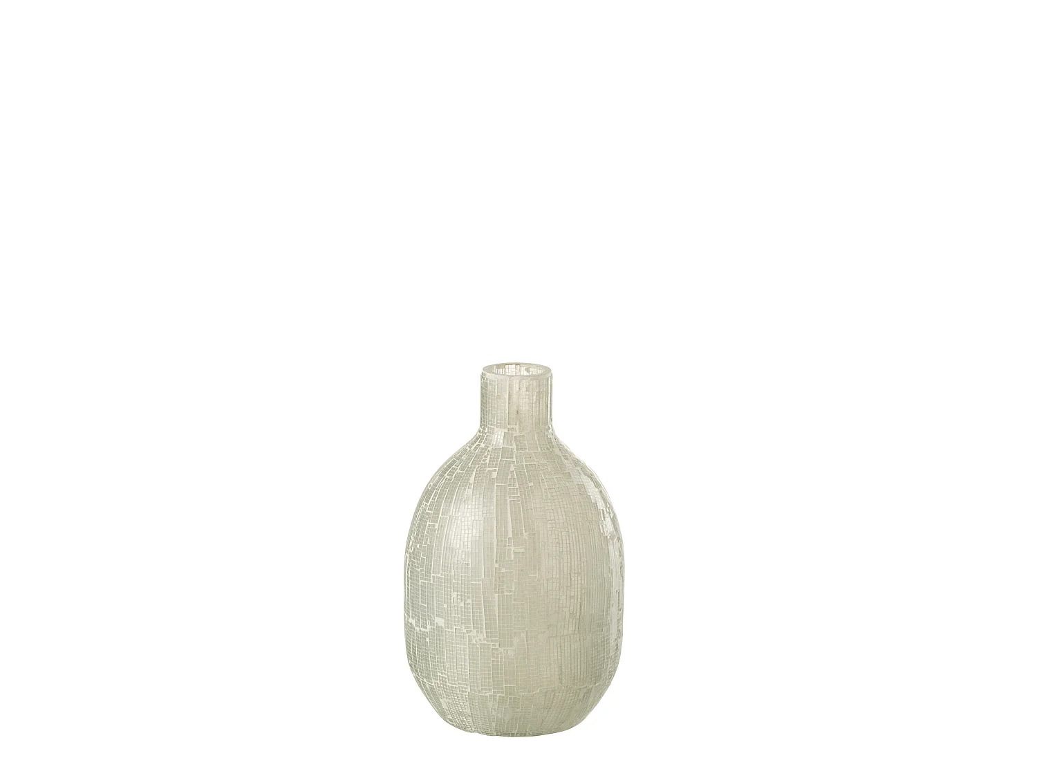 Vase Design en Verre "Mosaïque" 27cm Gris Clair