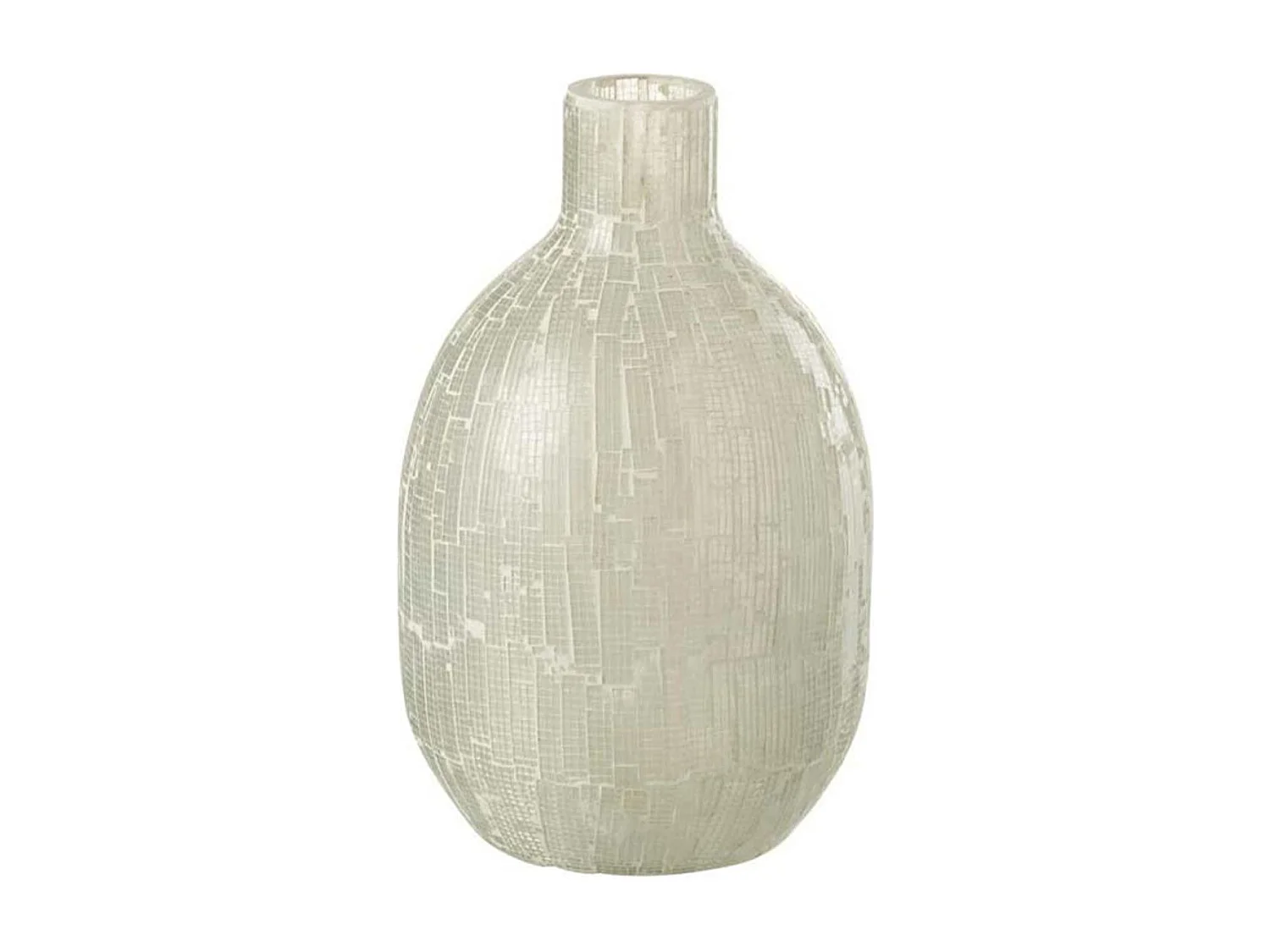 Vase Design en Verre "Mosaïque" 27cm Gris Clair