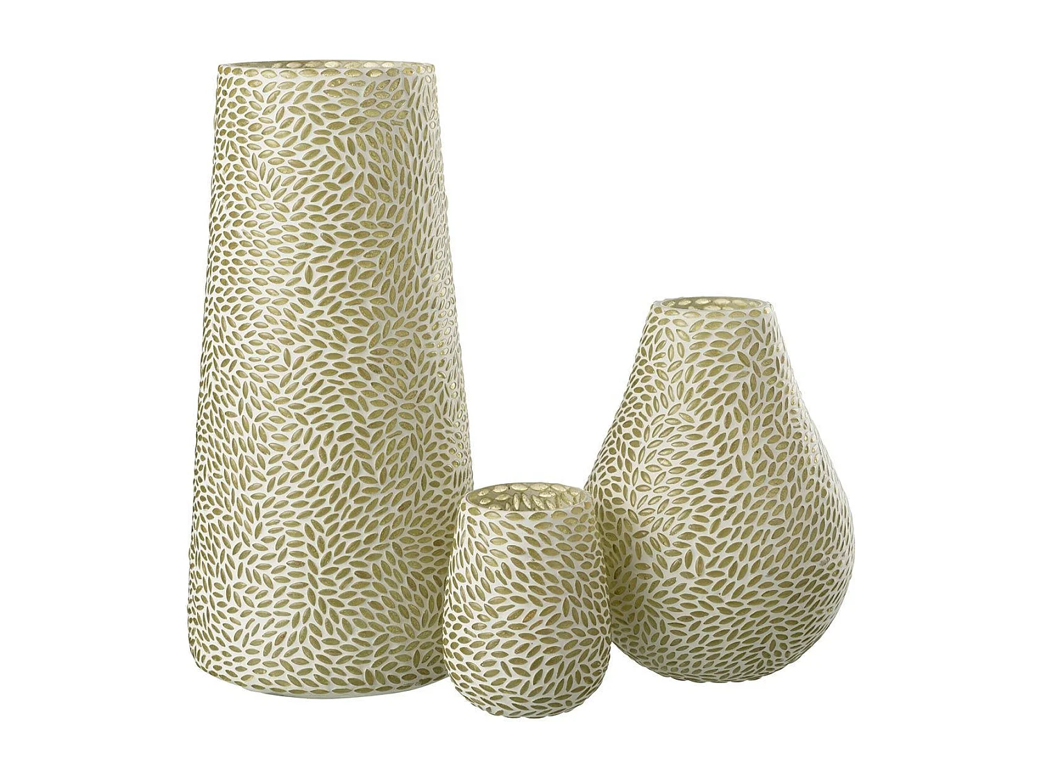 Vase Mosaïque en Verre "Mira" 22cm Blanc & Vert