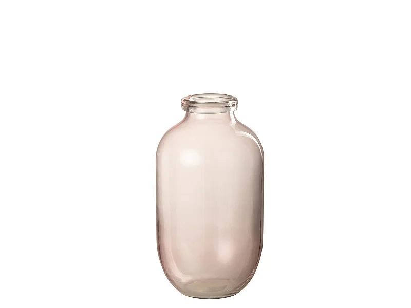 Vase Design en Verre "Bruni" 35cm Rose Clair