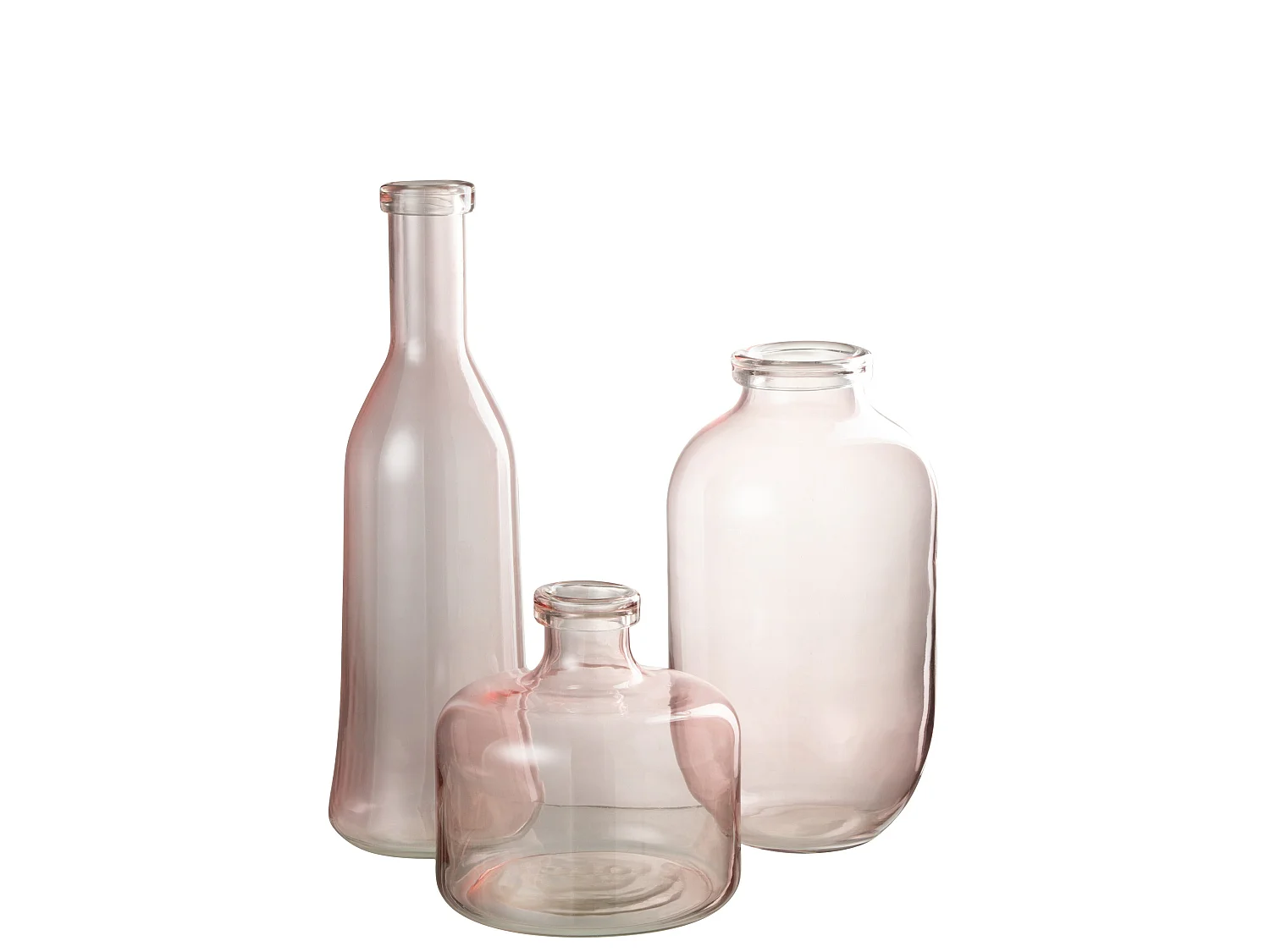 Vase Design en Verre "Bruni" 35cm Rose Clair