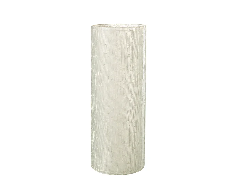 Vase Design en Verre "Mosaïque" 43cm Gris Clair