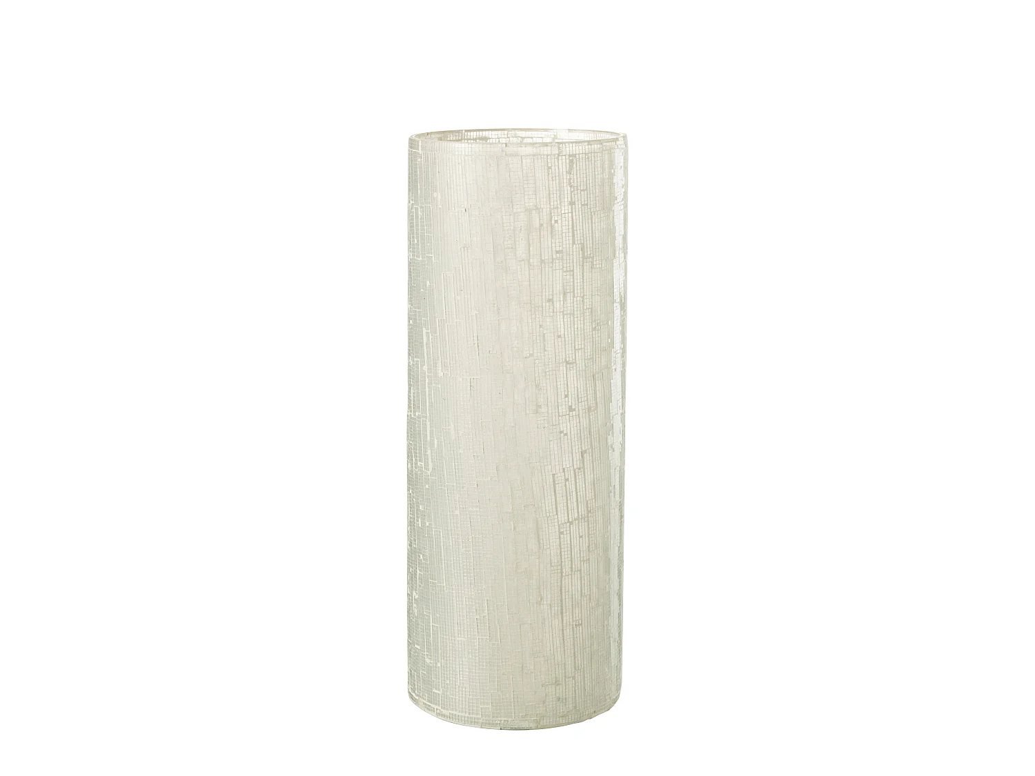 Vase Design en Verre "Mosaïque" 43cm Gris Clair
