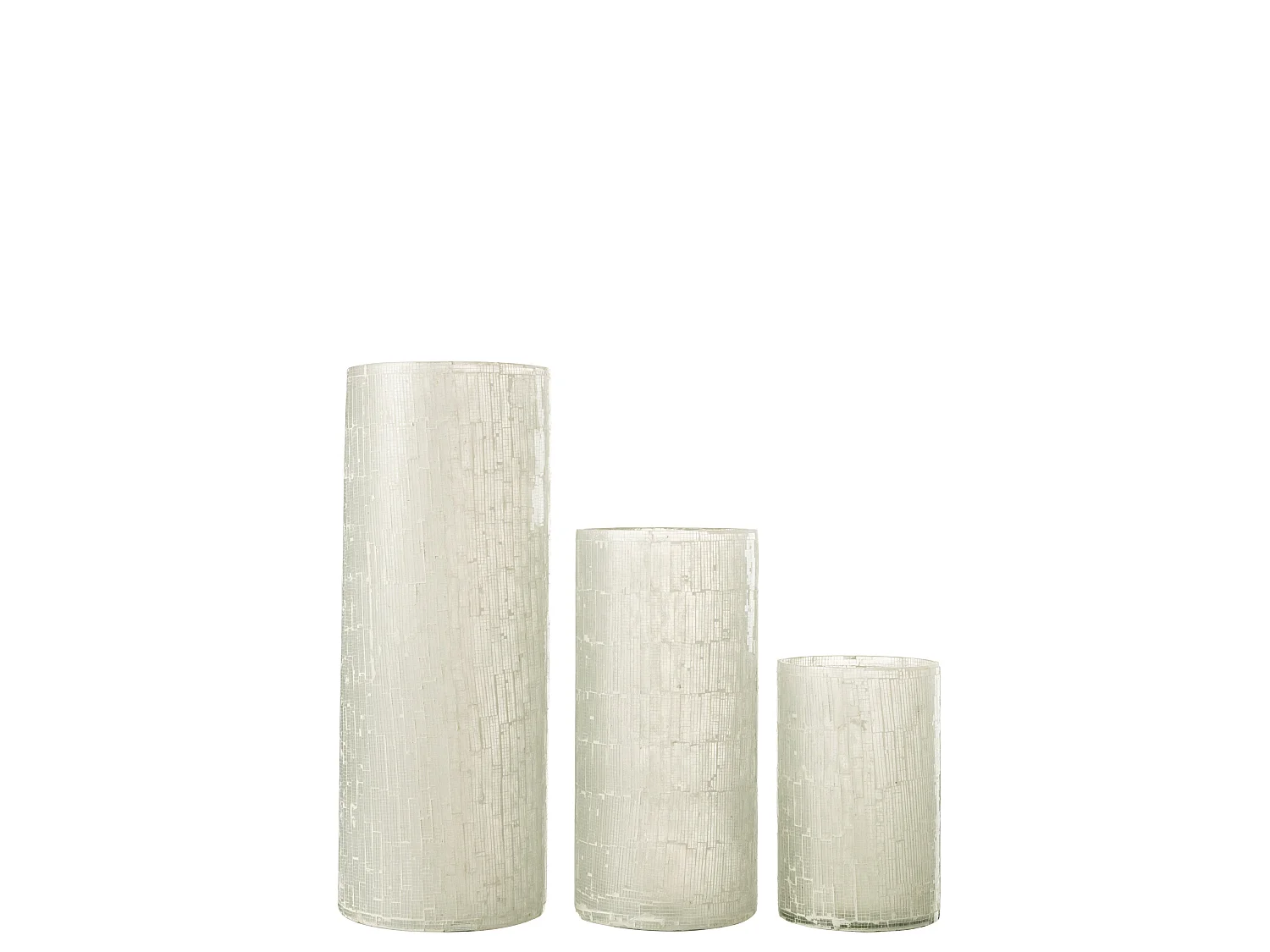 Vase Design en Verre "Mosaïque" 43cm Gris Clair