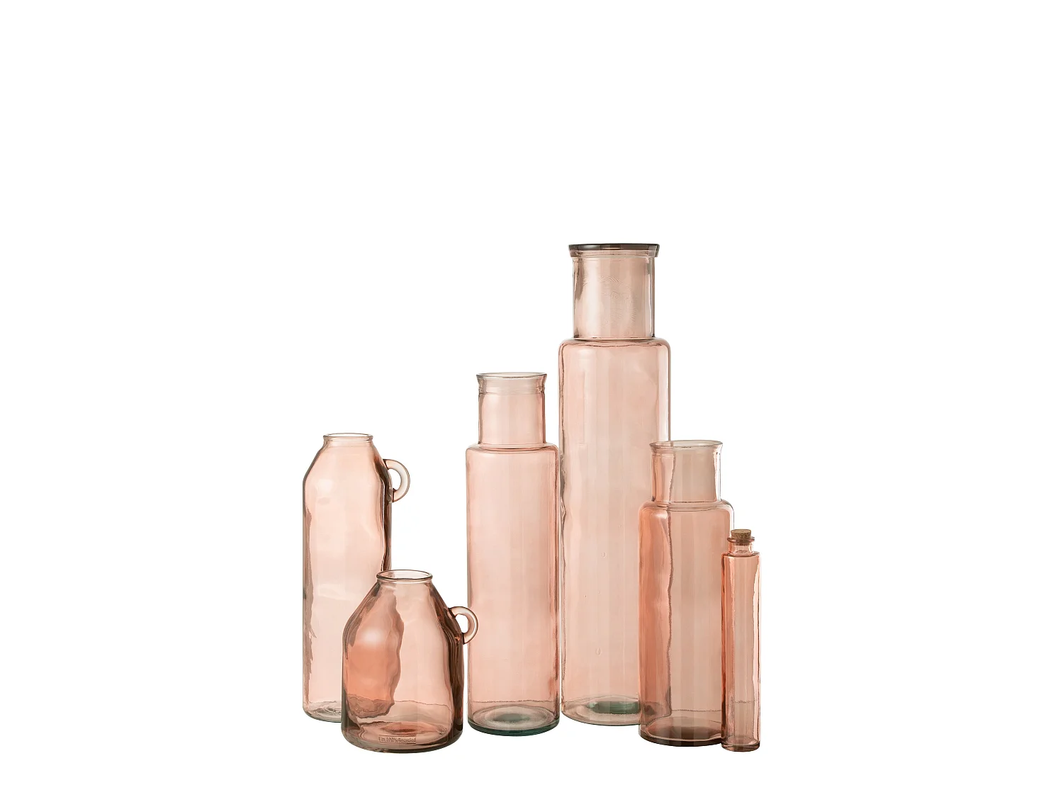 Vase en Verre "Bouteille" 75cm Rose