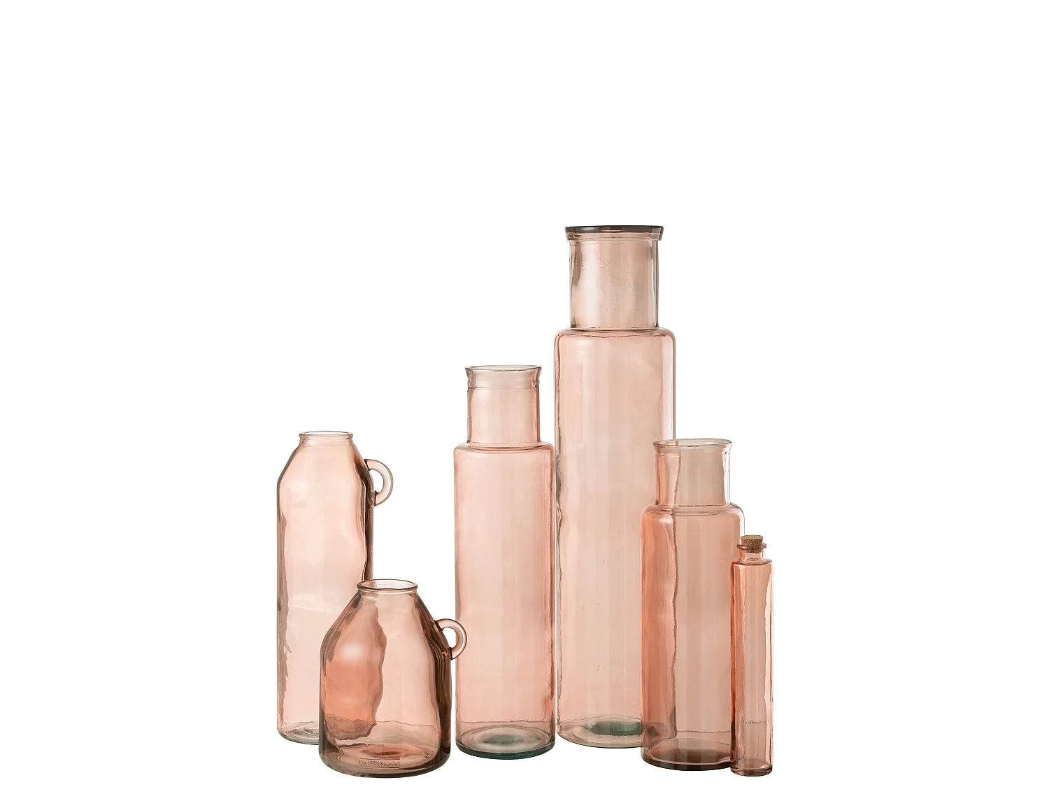 Vase en Verre "Bouteille" 75cm Rose