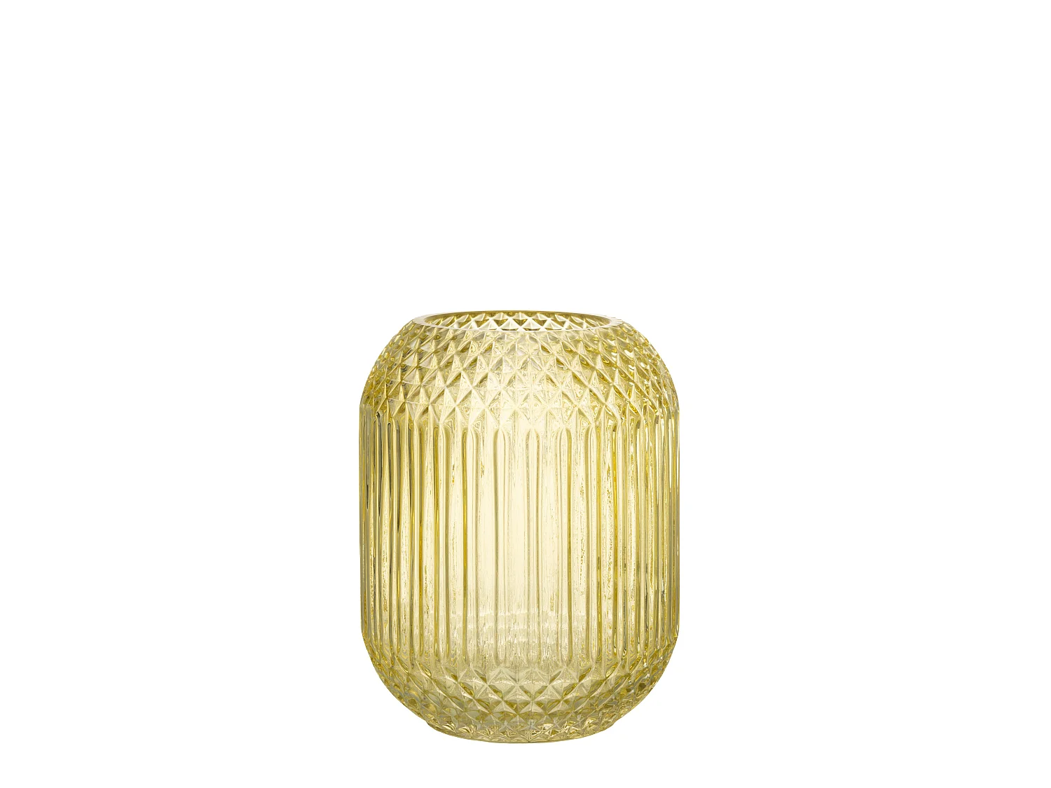 Vase Design en Verre "Droit" 19cm Jaune