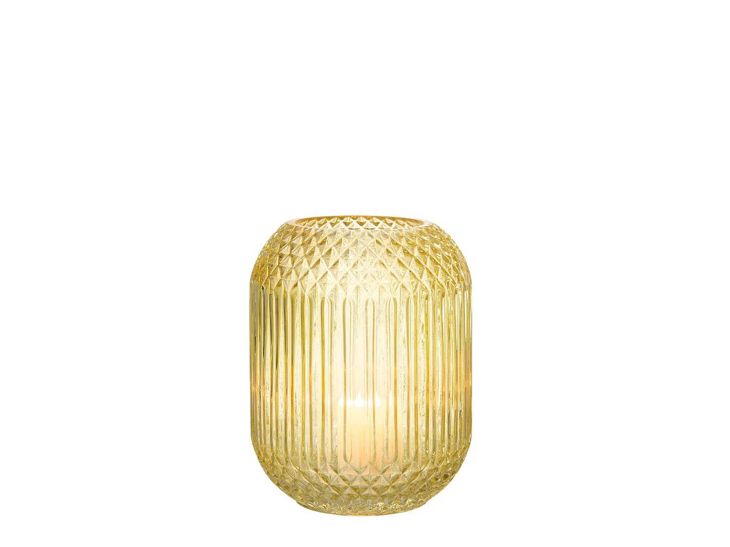 Vase Design en Verre "Droit" 19cm Jaune