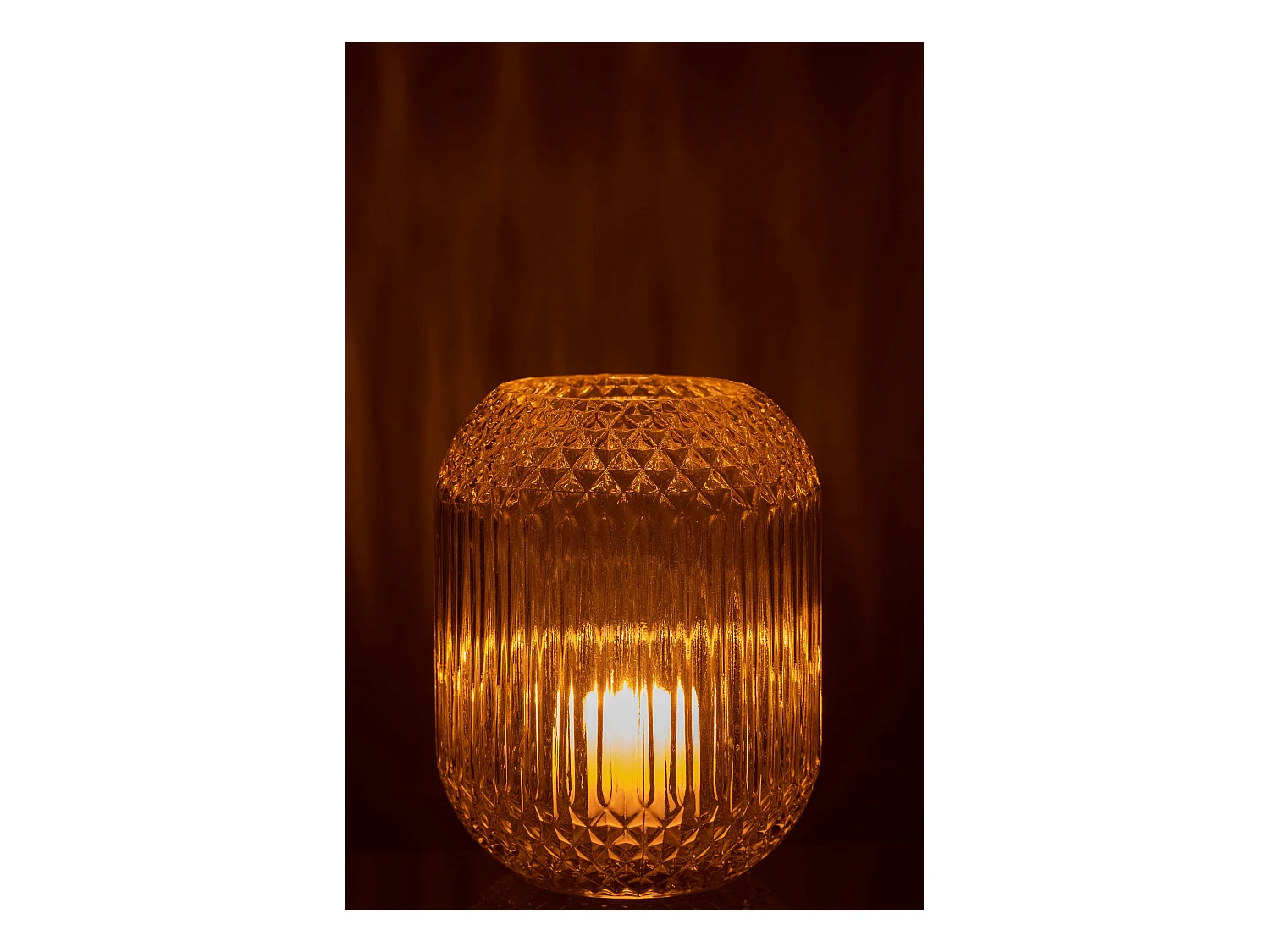 Vase Design en Verre "Droit" 19cm Jaune