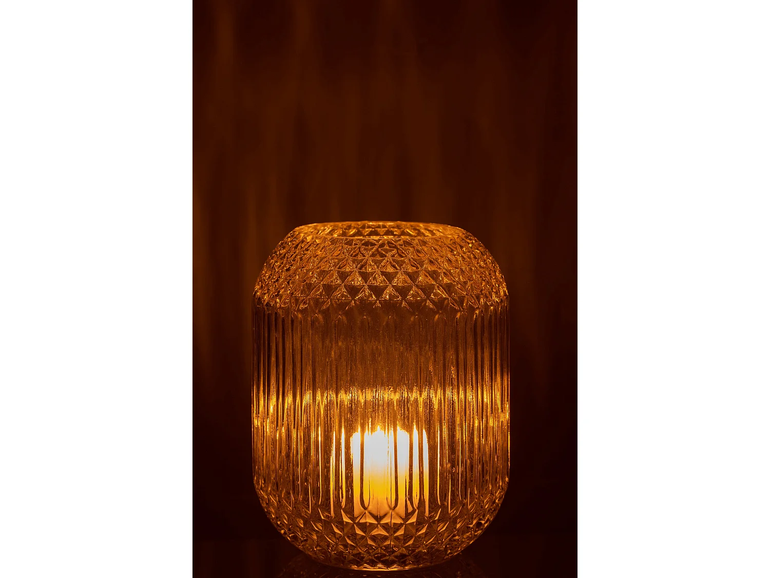 Vase Design en Verre "Droit" 19cm Jaune