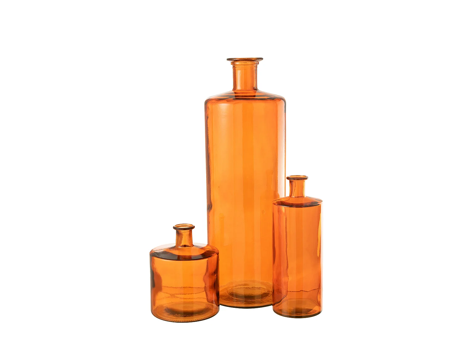 Vase Déco en Verre "Bouteille" 74cm Orange